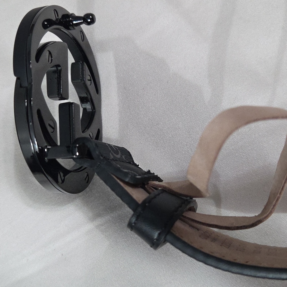 Gucci Black Imprime Monogram GG Belt - Picture 13 of 16